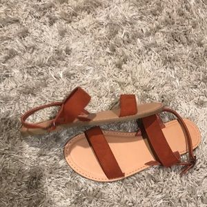 Cognac suede sandals